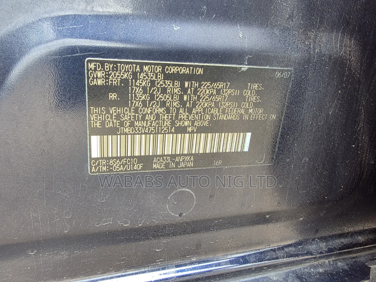 Toyota RAV4 2007 Blue