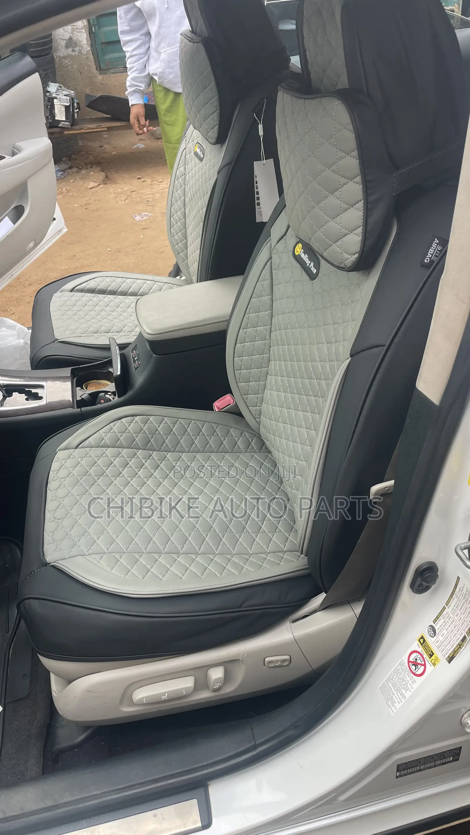 Smile Face Leather Seat Cover