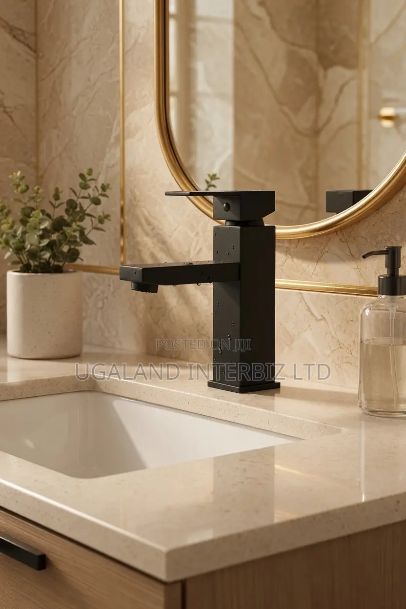 Modern Matte Black Bathroom Basin Tap