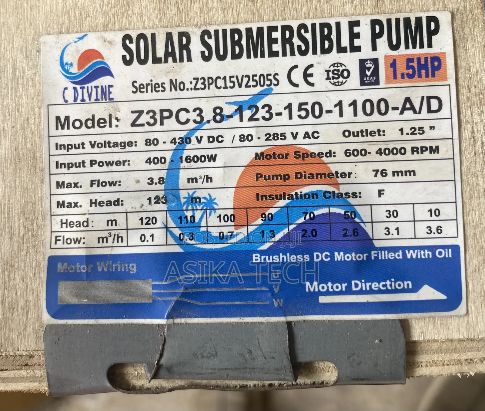 C-Divine Dc Solar Submersible Pump 0.5hp / 47m