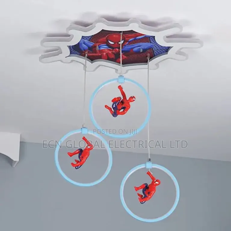 Spiderman Kids Ceiling Light With Led Rings Remote Control