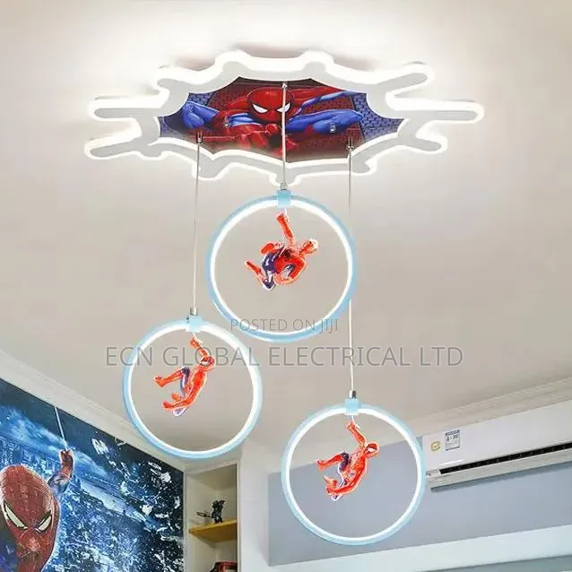 Spiderman Kids Ceiling Light With Led Rings Remote Control