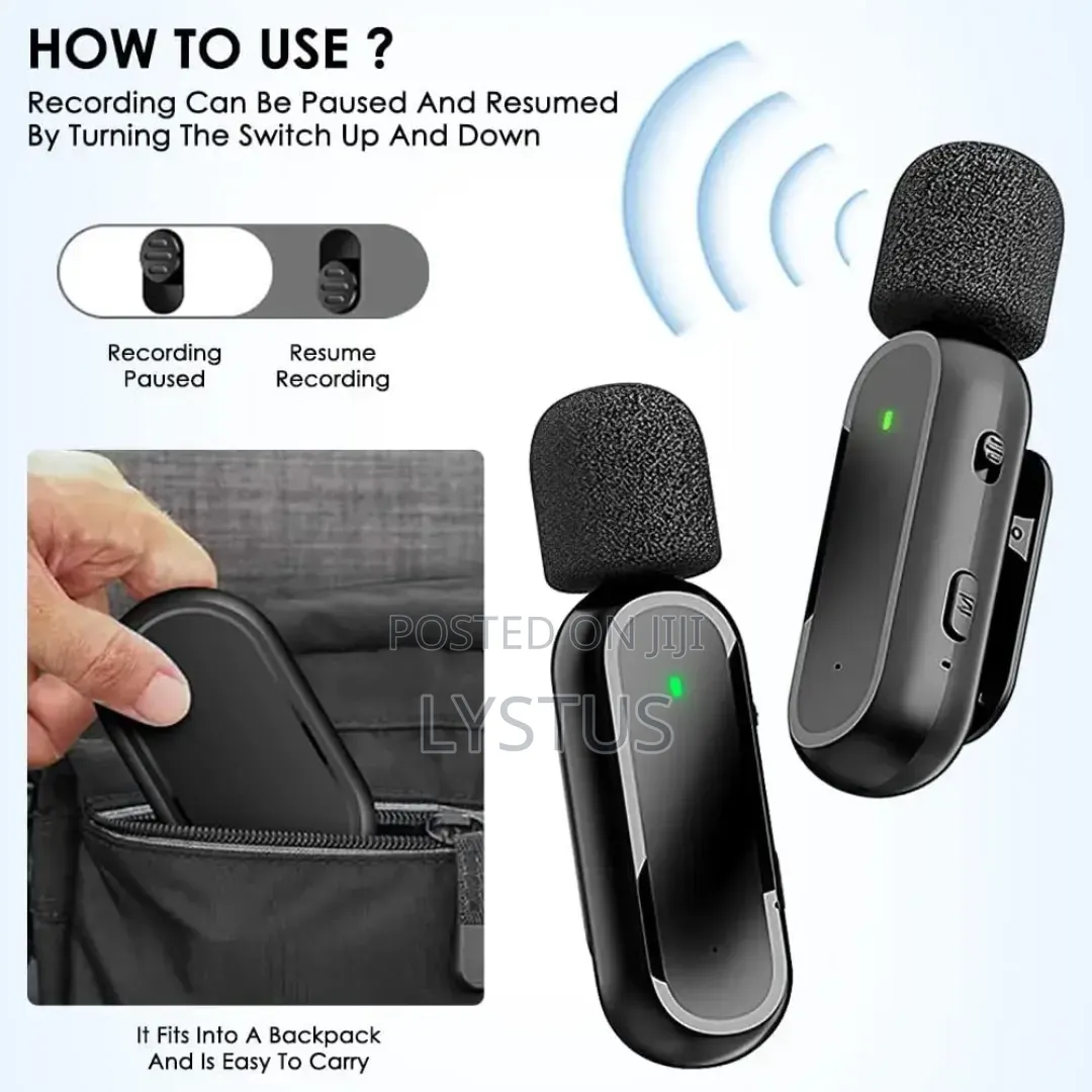  Dual Wireless Lavalier Microphone System