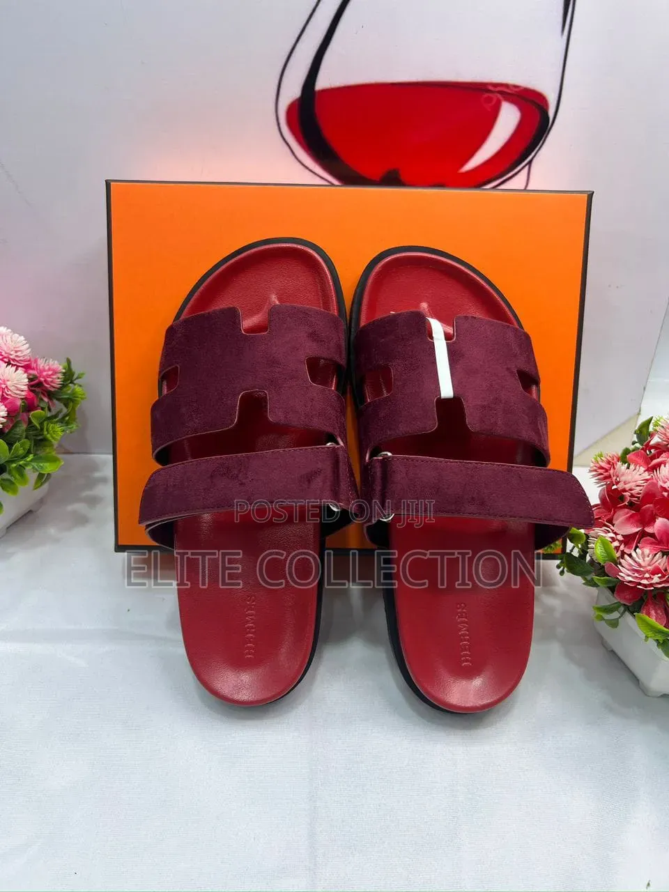 Luxury Suede Hermes Chypre Sandals 
Size :37-42 Comes Boxed