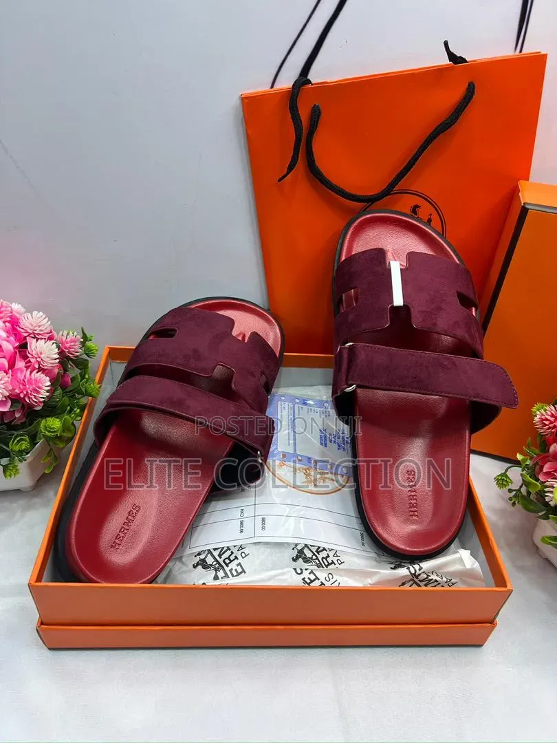 Luxury Suede Hermes Chypre Sandals 
Size :37-42 Comes Boxed