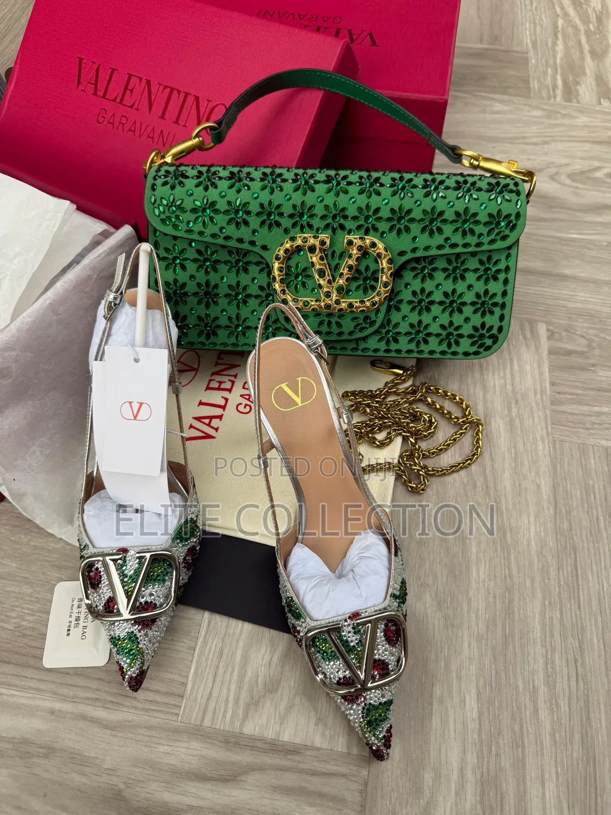 Italian Valentino Combo Shoe 38-43 Purse Small Size Medium Size