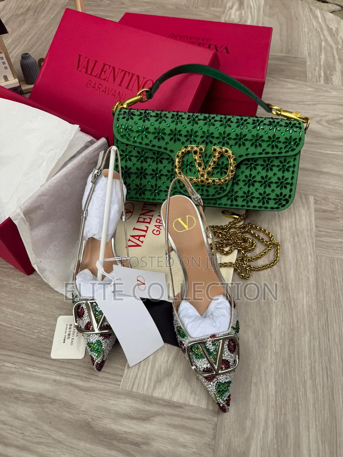 Italian Valentino Combo Shoe 38-43 Purse Small Size Medium Size
