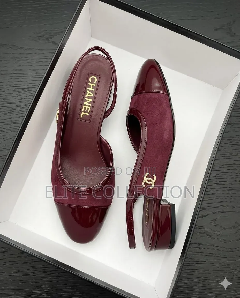 Luxury Chanel Sandals 37-42 Black Wine and Gold With Box