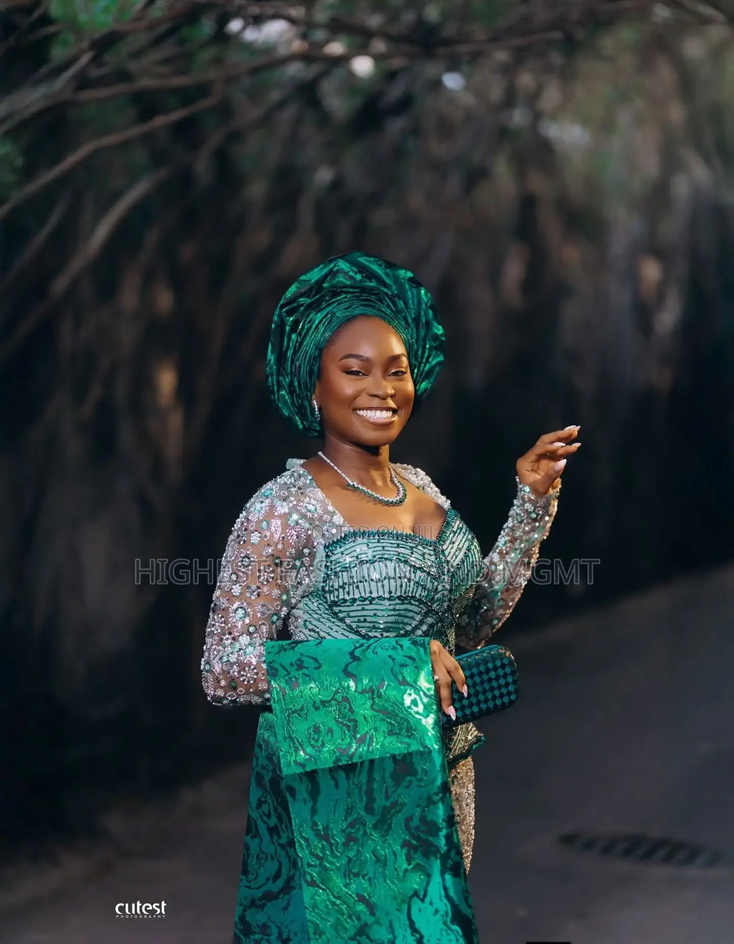 Premium Metallic Green Traditional Wedding Attire