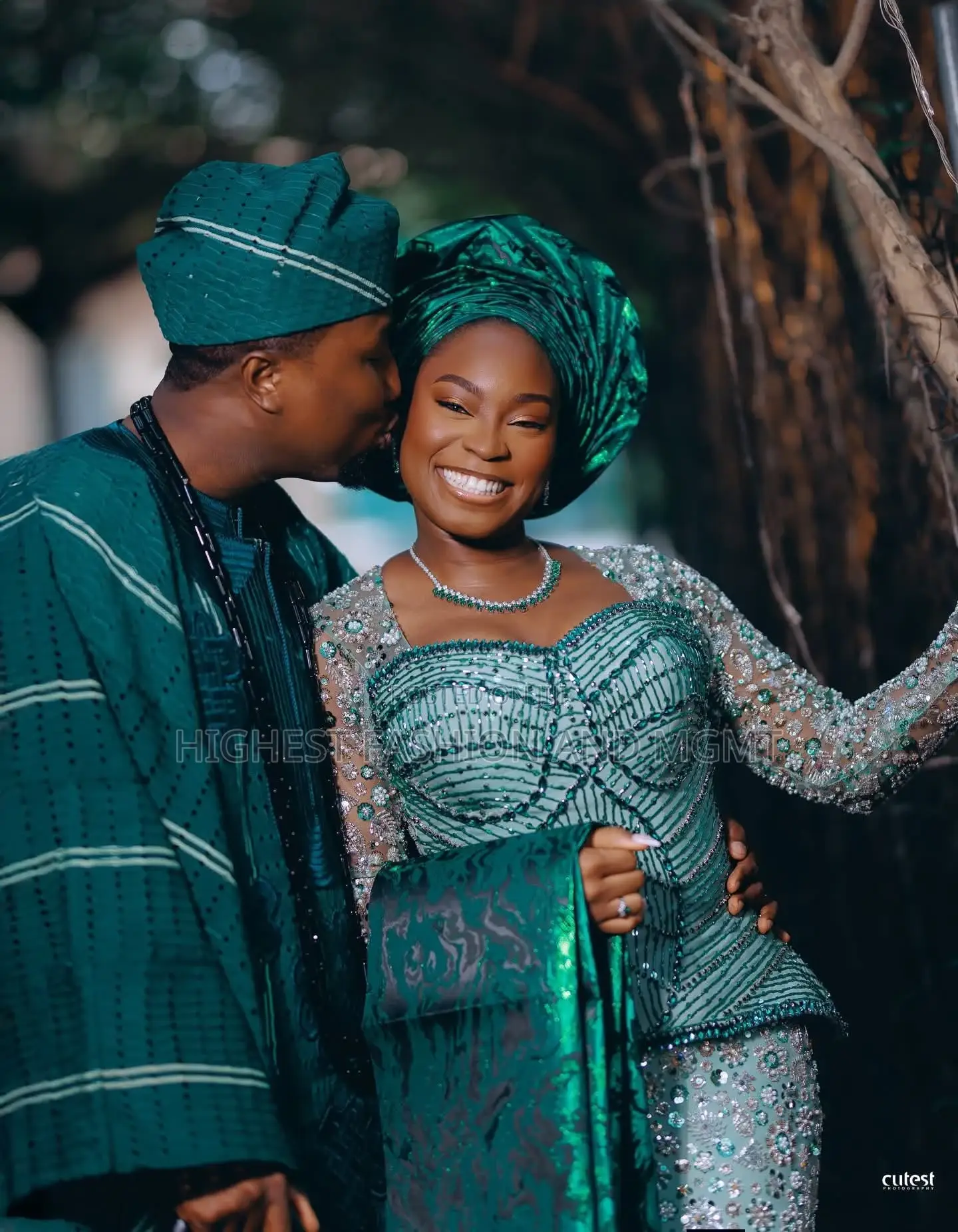 Premium Metallic Green Traditional Wedding Attire