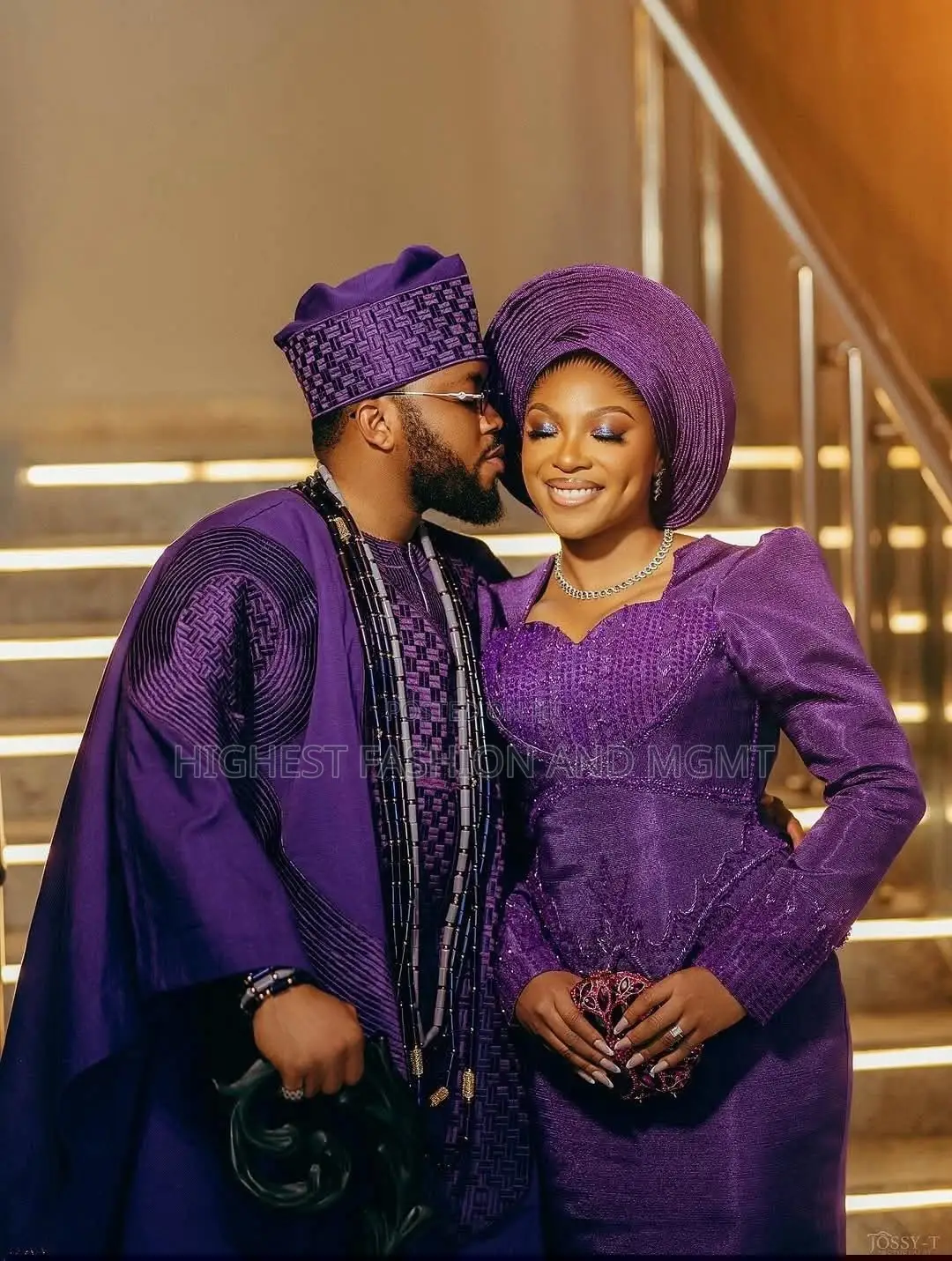 Elegant Purple Beaded Wedding Dress