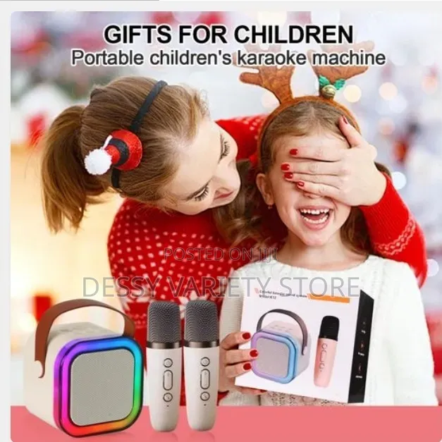 Speaker With 2 Wireless Microphones Ivory Kids Karaoke Machine