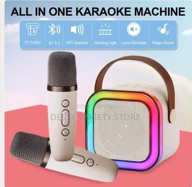Speaker With 2 Wireless Microphones Ivory Kids Karaoke Machine