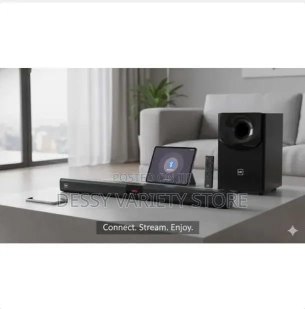 Mi+ 2.1 Channel Bluetooth Soundbar With Wooden Subwoofer USB, Mp3, Aux