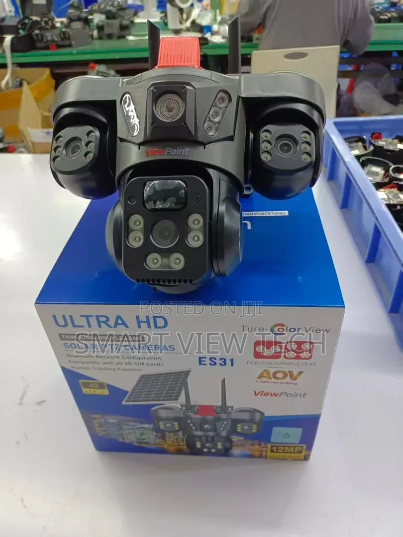 3-Lens Rotating 360 4g Solar Powered Outdoor Security CCTV Camera