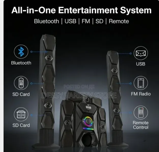 Mi+ 5.1ch Home Theater System With 8" Subwoofer, Bluetooth, USB, Fm,Sd