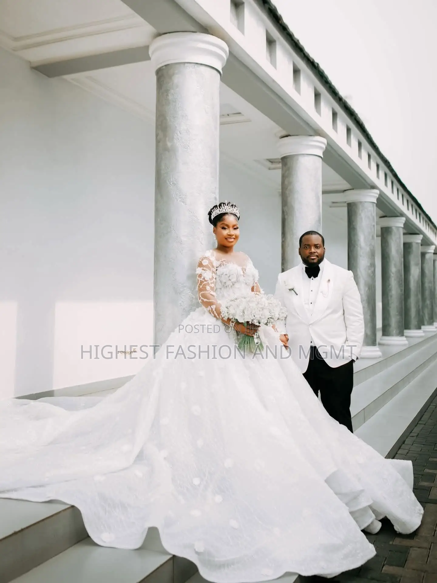 Luxury 3d Floral Bridal Ballgown