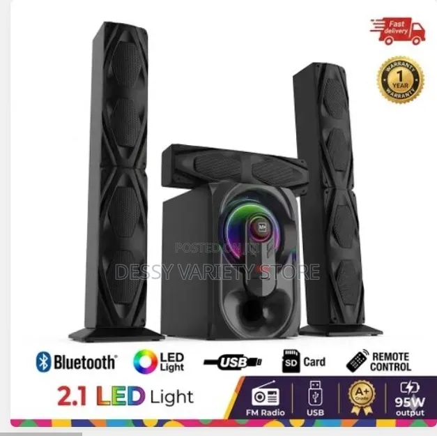 Mi+ Home Theater 3.1 Channel Long Pole Speaker System 95w + Led Light