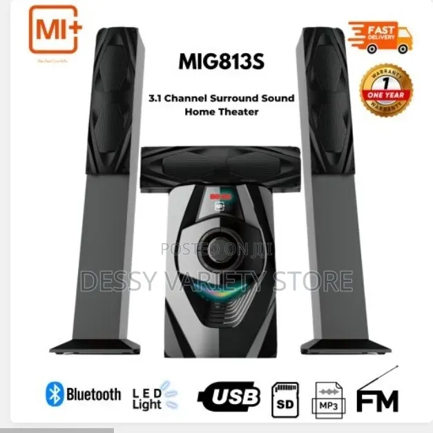 Mi+ 3.1ch Home Theater System Mig813s Powerful Subwoofer+ 3 Satellites