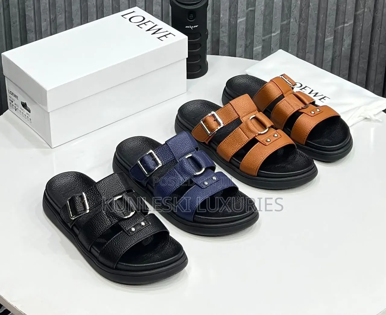 Original Loewe Cover Leather Slippers