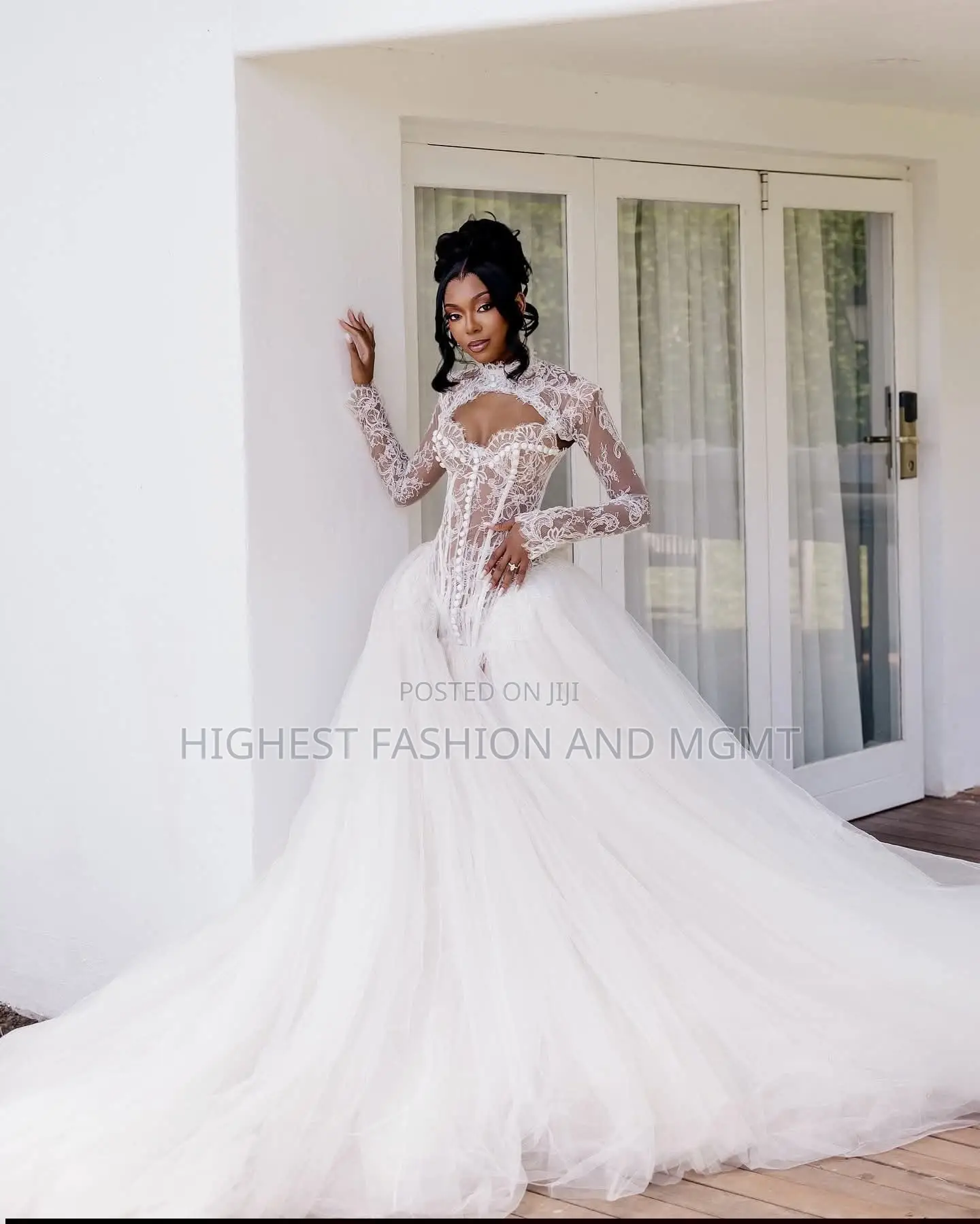 Chantilly Lace Corset Bridal Ballgown.