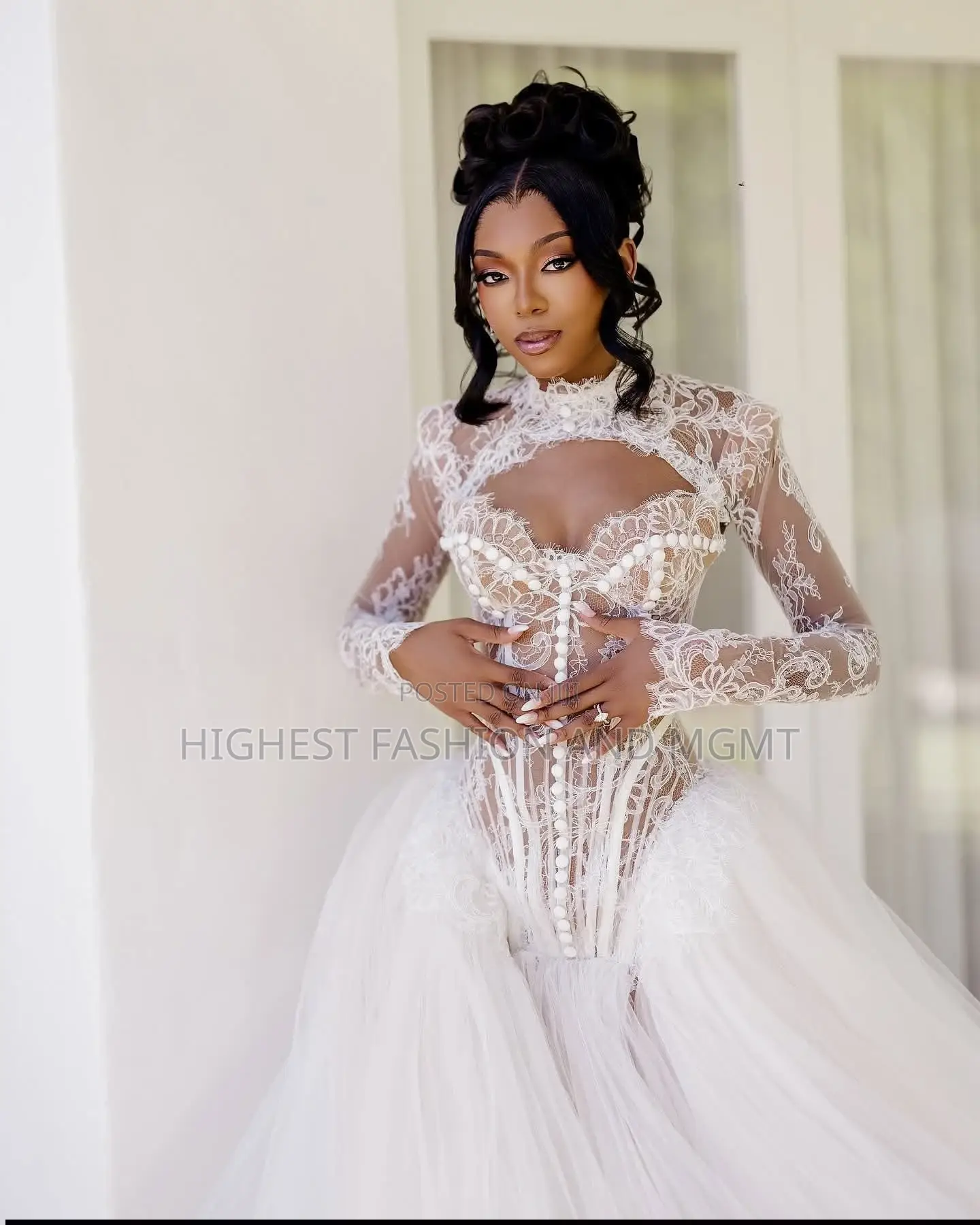 Chantilly Lace Corset Bridal Ballgown.