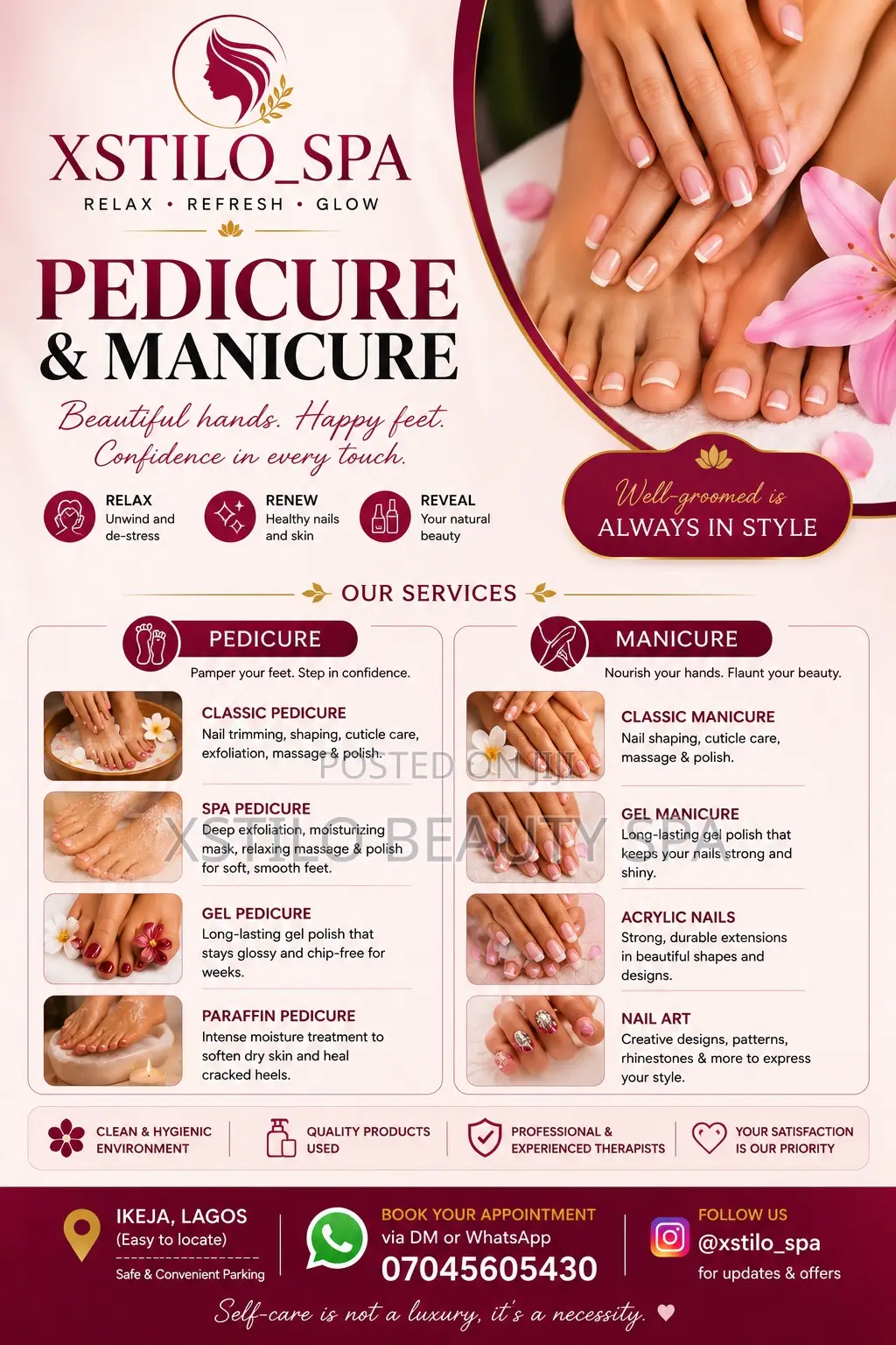 Luxury Pedicure, Manicure and Facial Waxing Services in Ikeja, Lagos