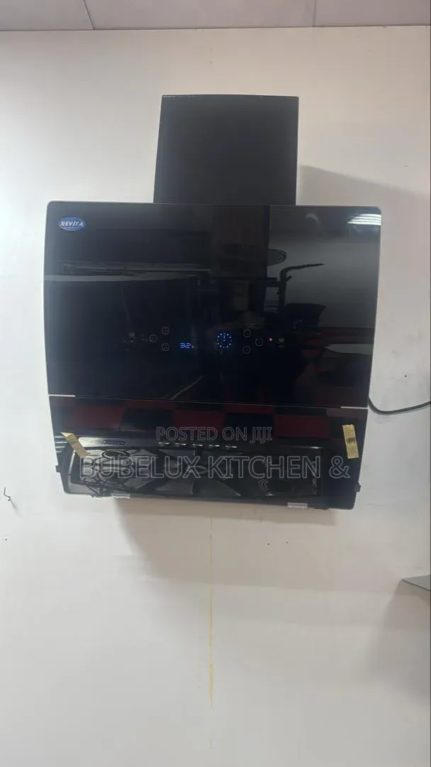 Brand New Revita 60cm Angled Black Glass Kitchen Hood Touch Led`