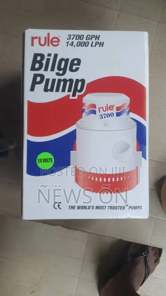 Rule 3700 Gph (14,000 Lph) Bilge Pump. It Operates On 24 Volts