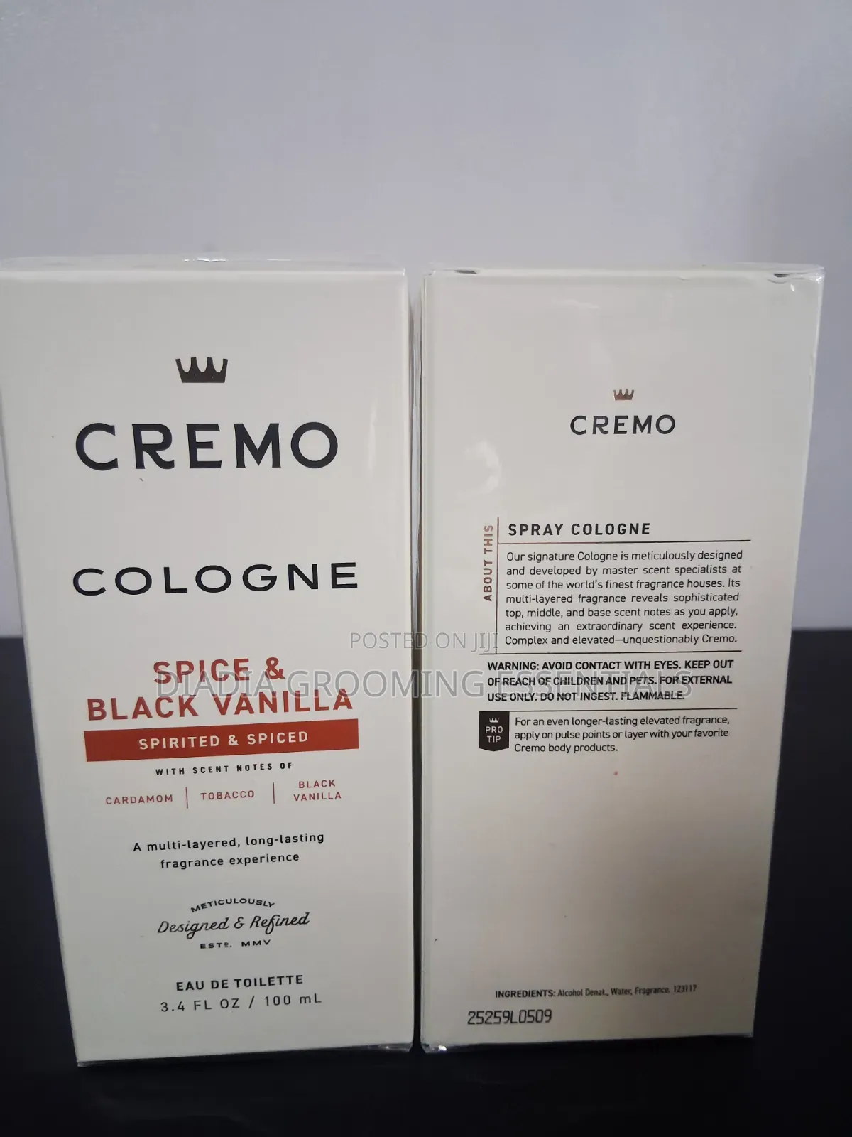 Cremo Spice Black Vanilla Eau De Toilette.