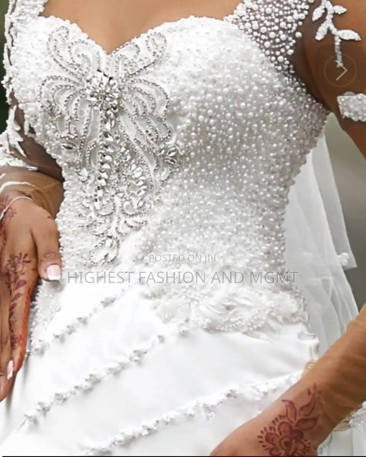 Designer Silver Motif Bridal Dress and Veil