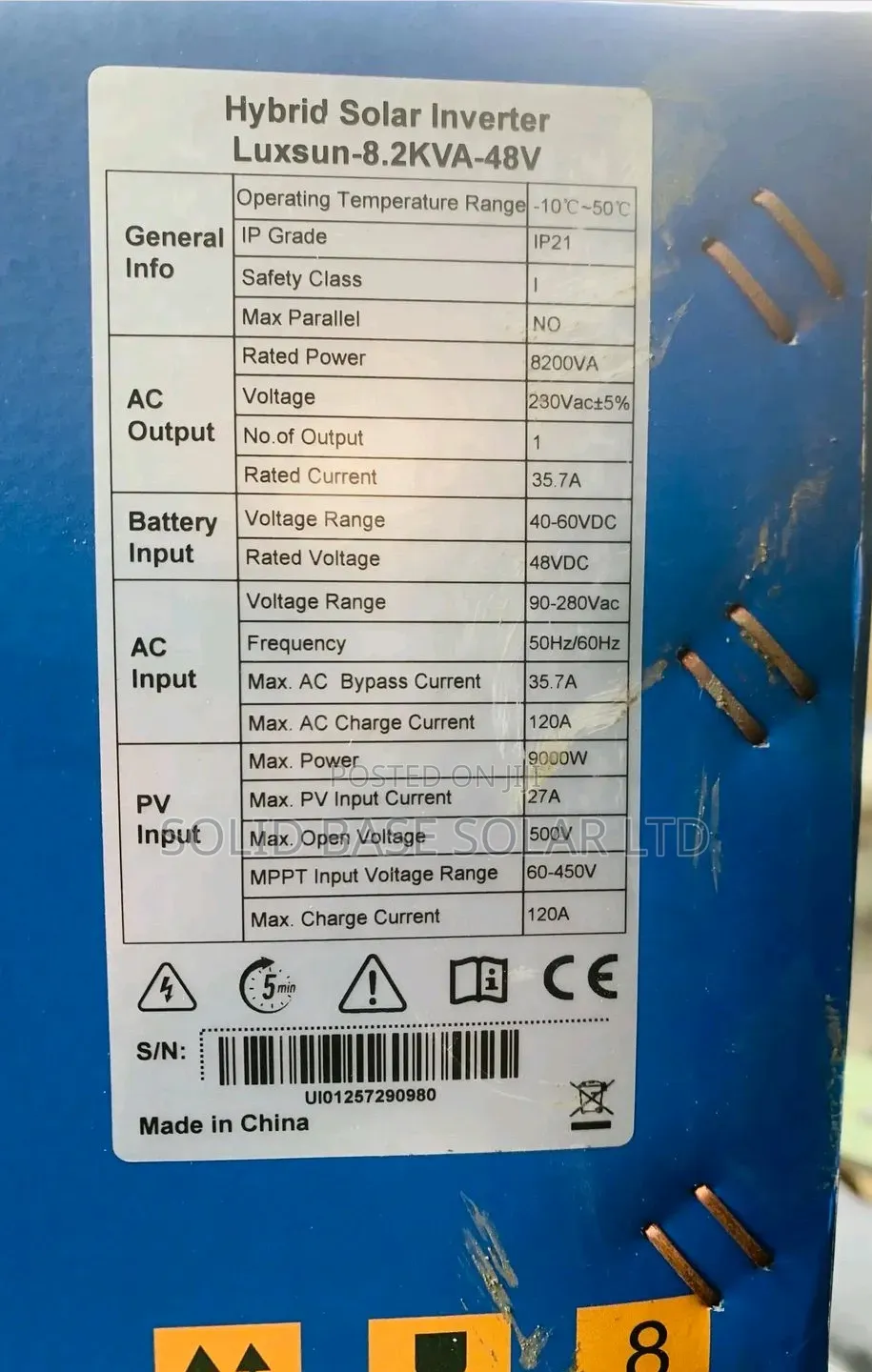 Luxsun 8.2kva Hybrid Inverter