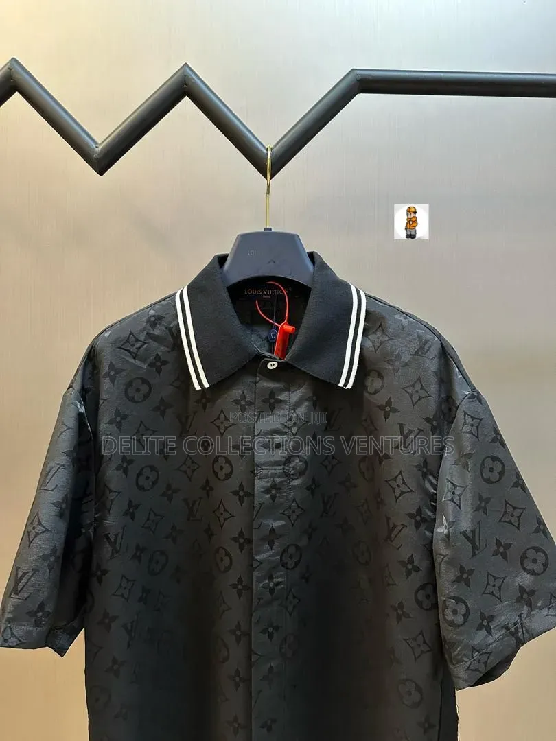 *Louis Vuitton Monogram Moire Jacquard Short-Sleeved Silk