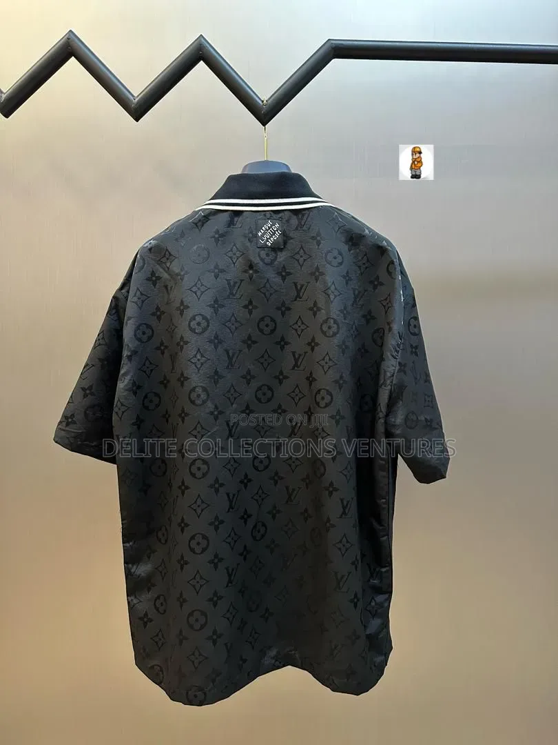 *Louis Vuitton Monogram Moire Jacquard Short-Sleeved Silk
