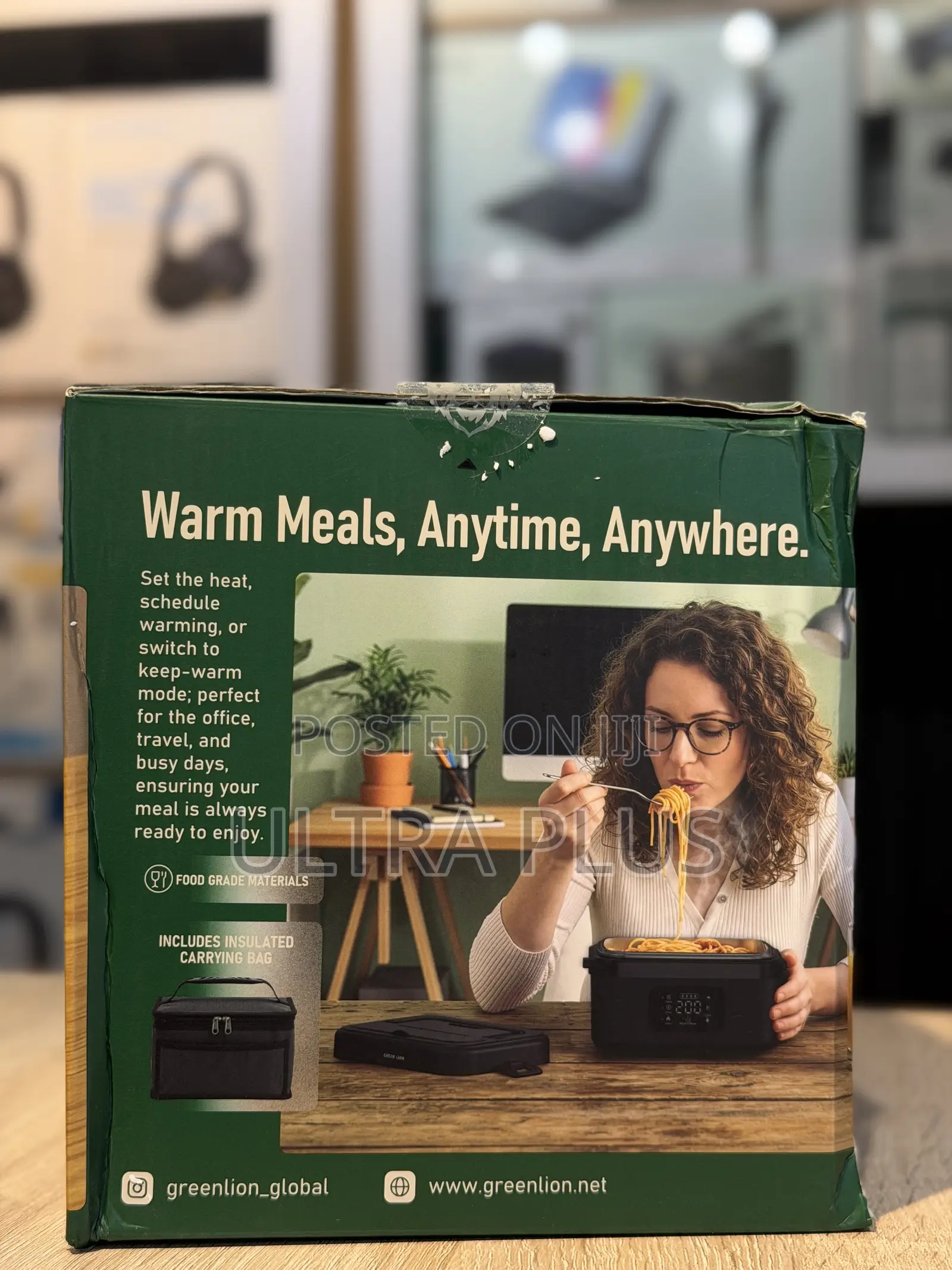 Green Lion Portable Lunch Box With Built-in Battery Electric Heating