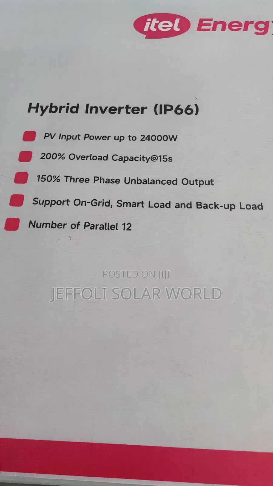 Itel 3phase Hybrid 12kva