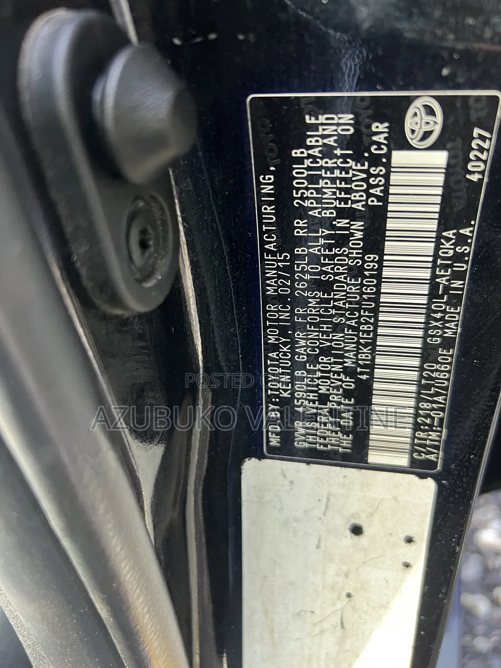 Toyota Avalon XLE 4dr Sedan (3.5L 6cyl 6A) 2015 Matt Black