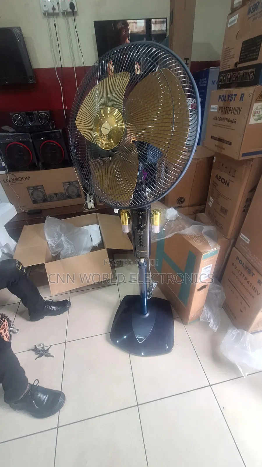 Original Panasonic F-407w Electric Fan With Light (Stand Fan) Copper