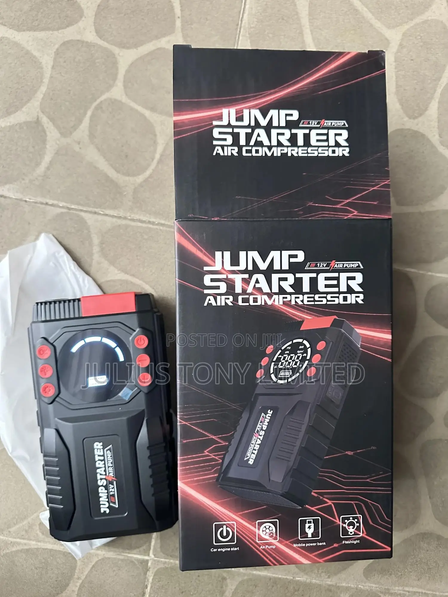 Jump Starter With Air Compressor 12v, 3000a Peak,98800mah Powerbank