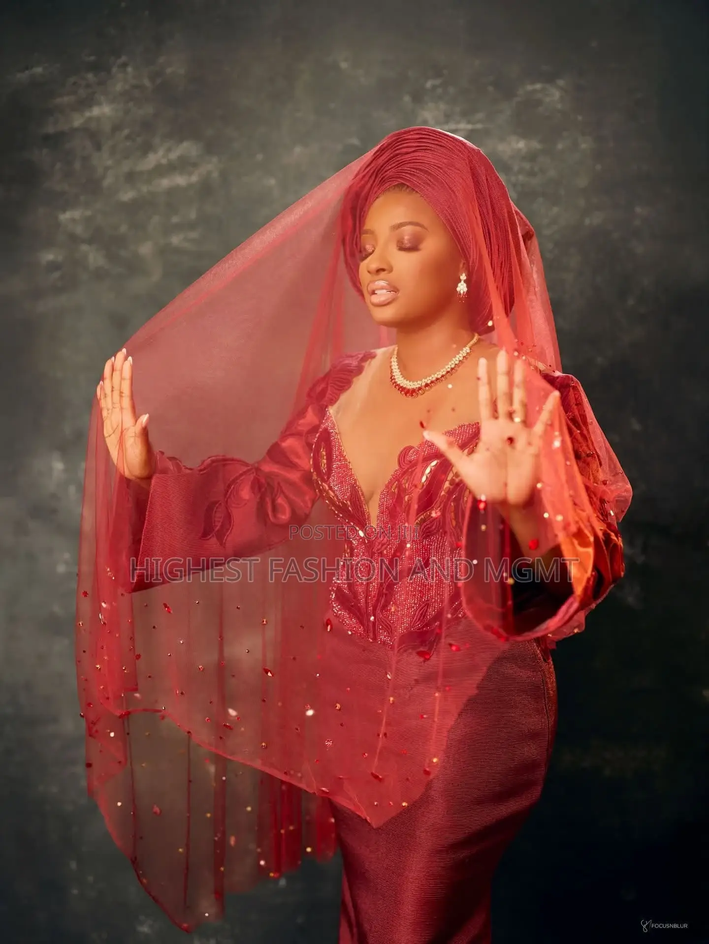 Elite Burgundy Corset Traditional Wedding Gown With Ipele
