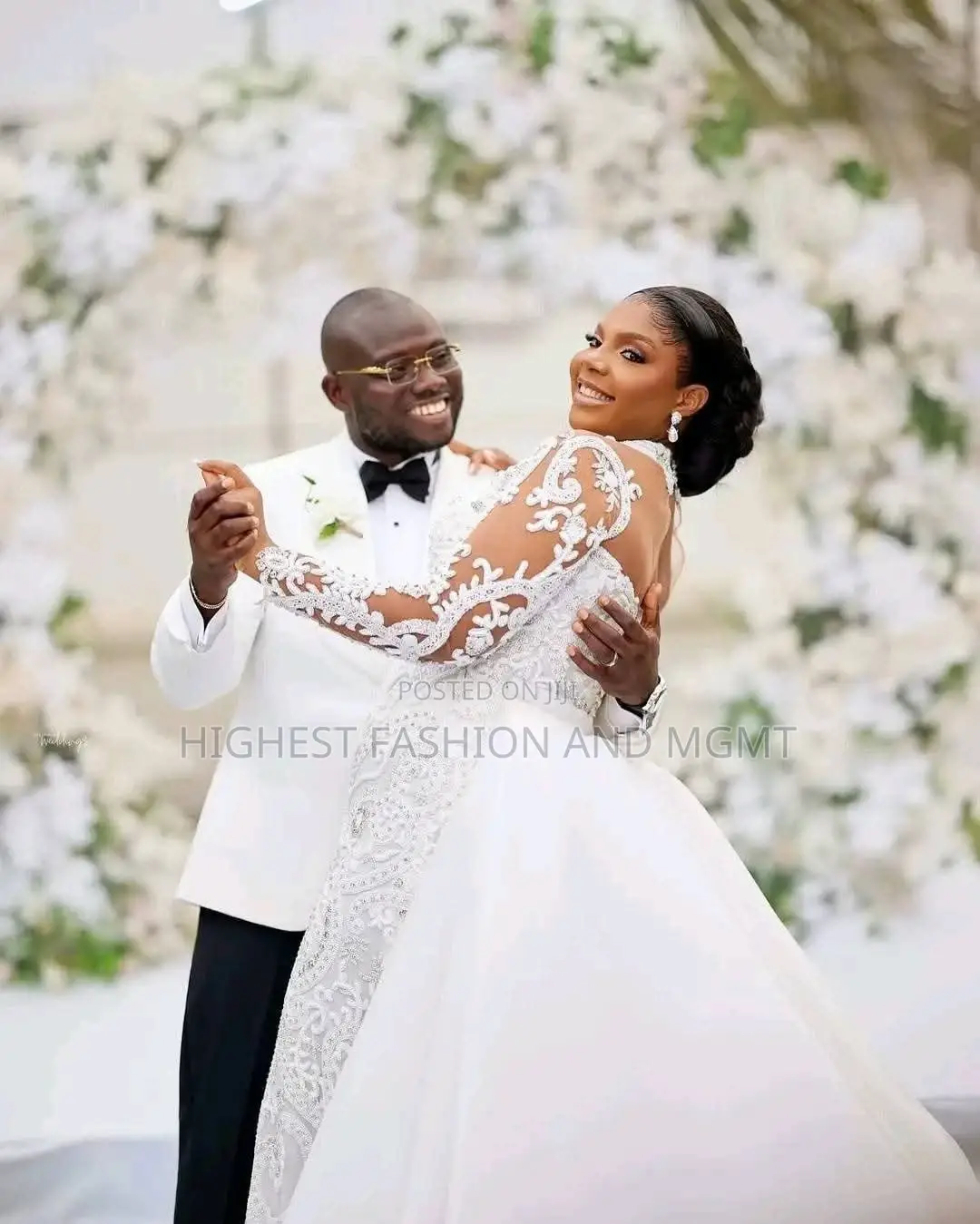 Premium Monochrome Cream Silk-Crepe Traditional Bridal Dress