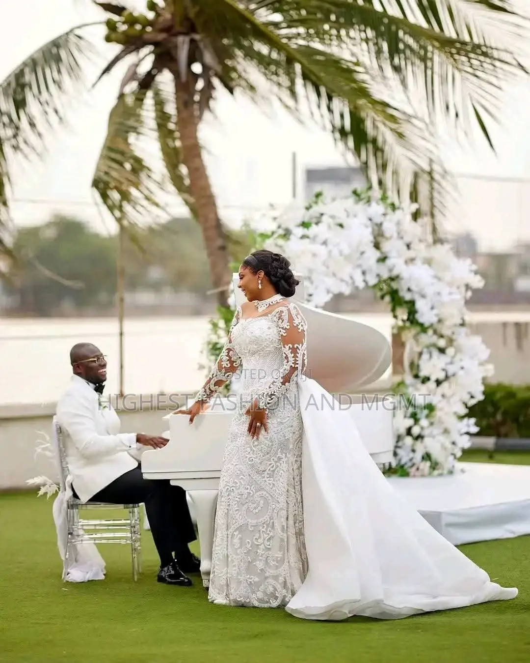 Premium Monochrome Cream Silk-Crepe Traditional Bridal Dress