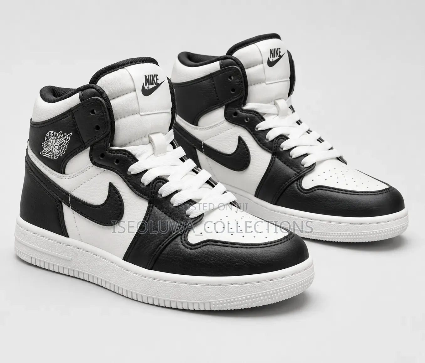 Black White High-Top Sneakers – Lace-Up Shoes (Sizes 32–37)