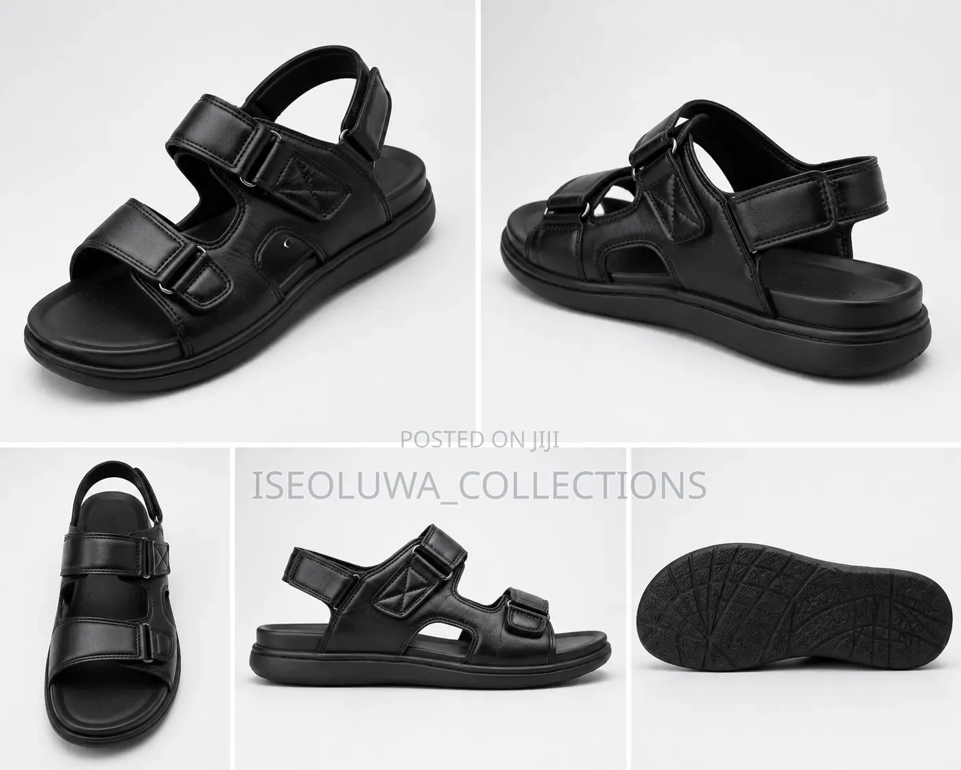 Premium Black Adjustable Strap Casual Sandal