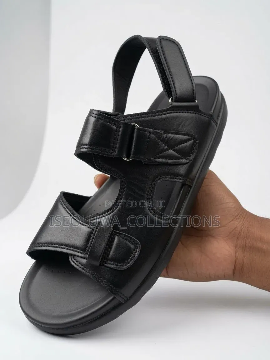 Premium Black Adjustable Strap Casual Sandal