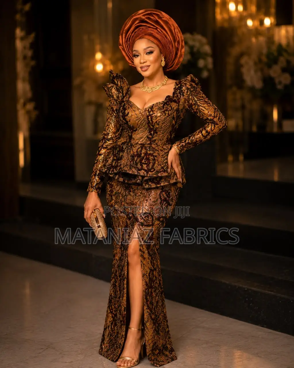 : Luxury Sequin Lace Fabric | Premium Asoebi Material 