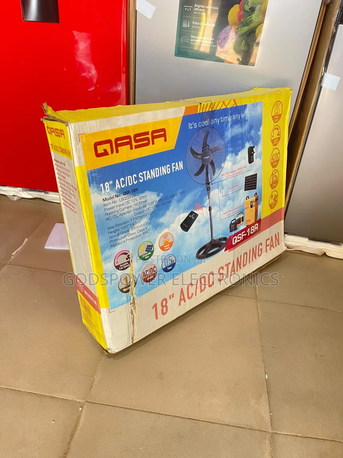 Qasa 18" Ac/Dc Fan for Solar and Electric