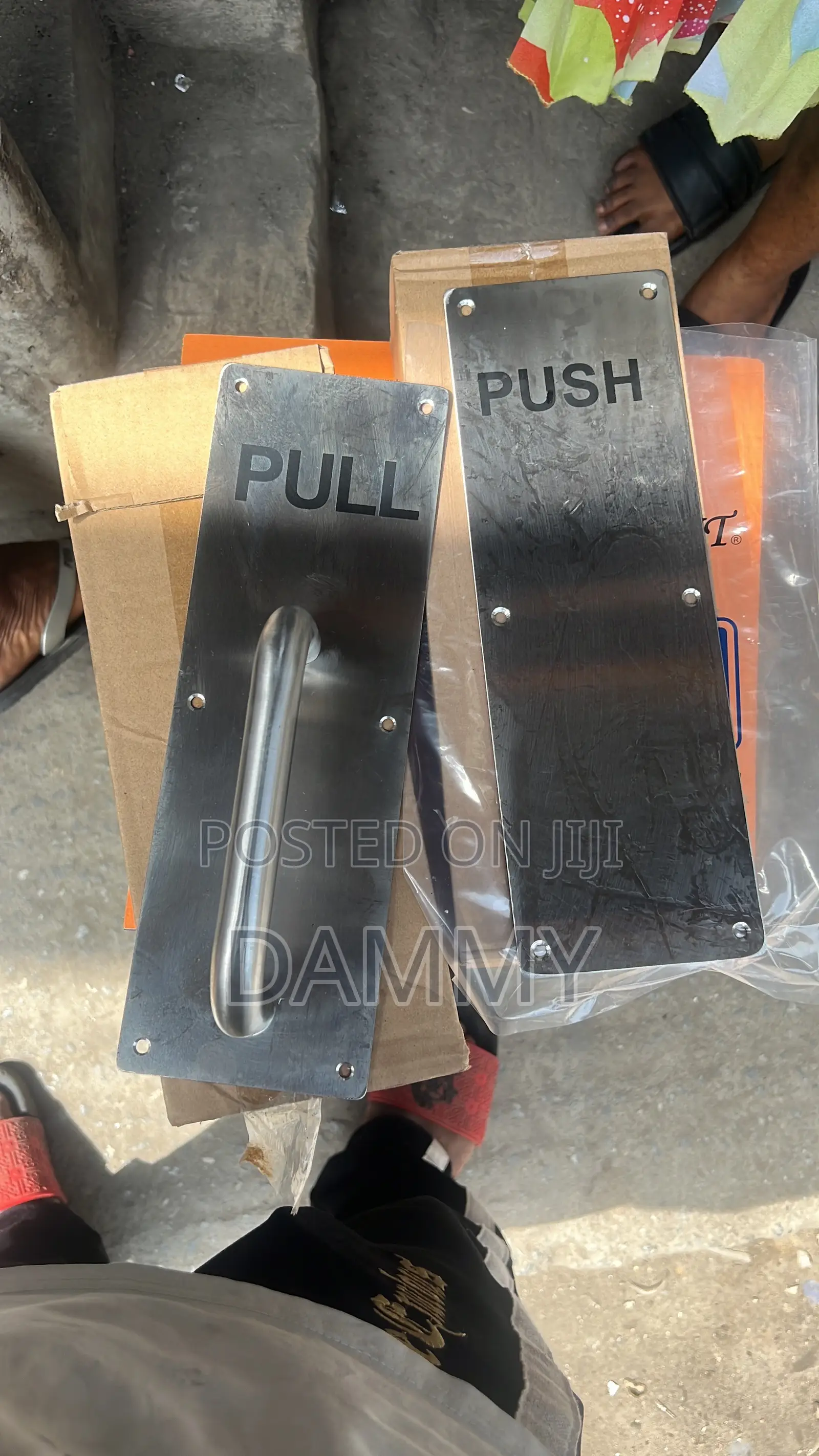 Set of Commercial-Grade Stainless Steel Push and Pull