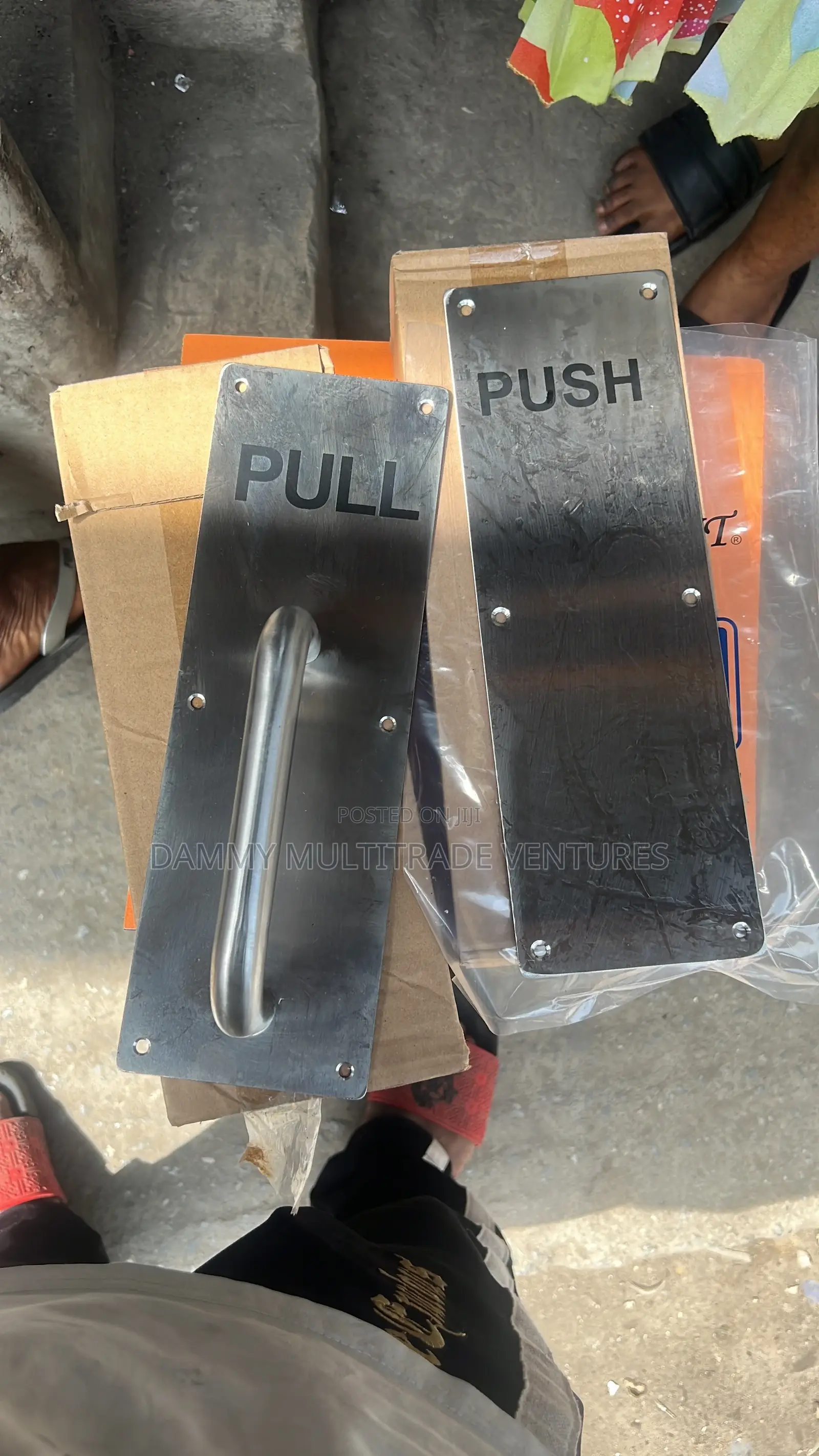 Set of Commercial-Grade Stainless Steel Push and Pull