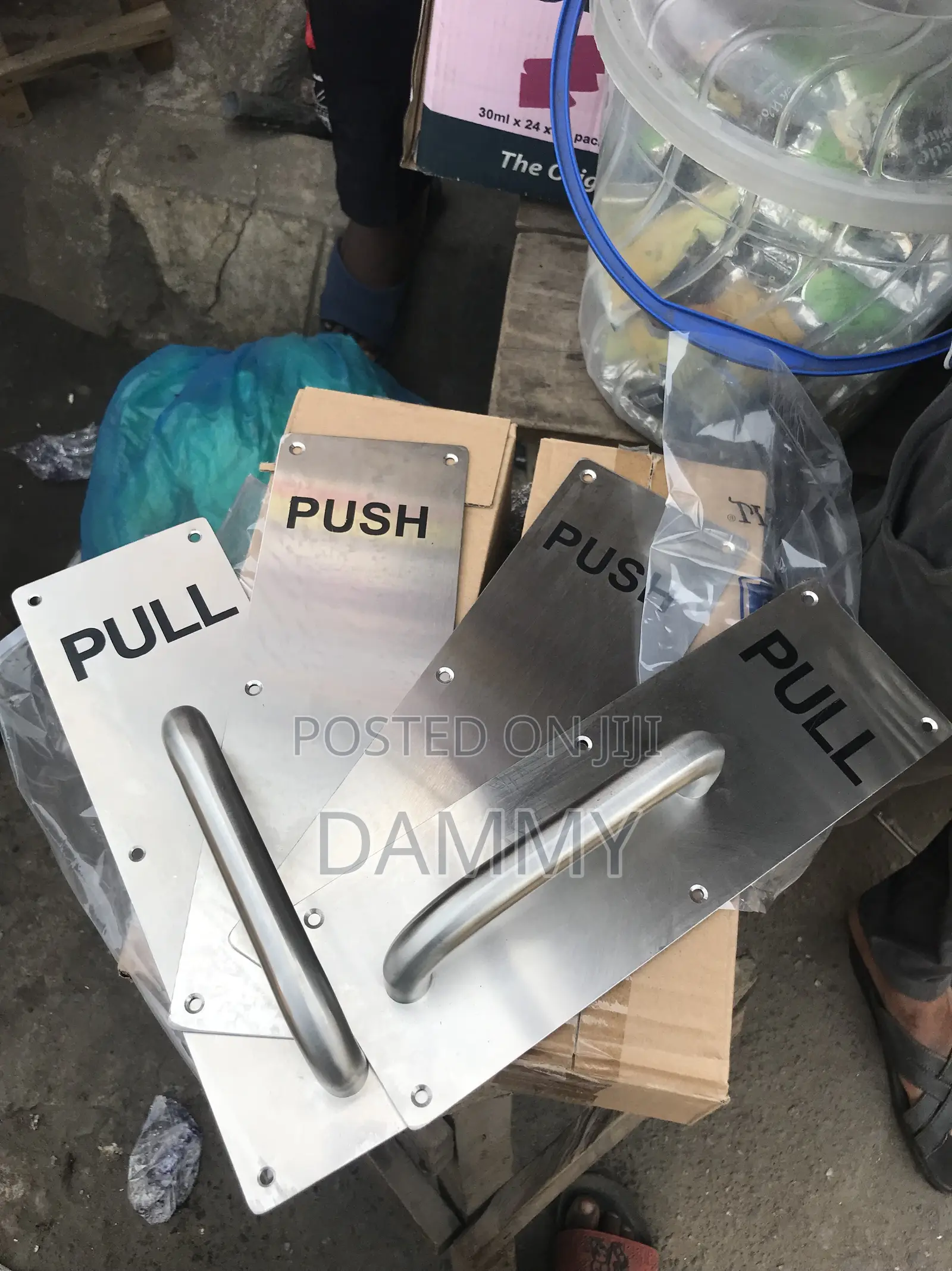 Set of Commercial-Grade Stainless Steel Push and Pull